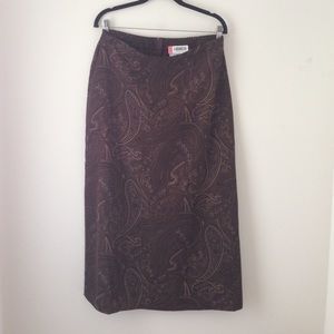 Brown paisley skirt