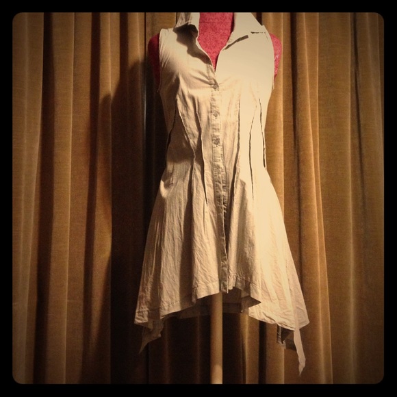Very cool cotton fitted top/ tunic - sage green