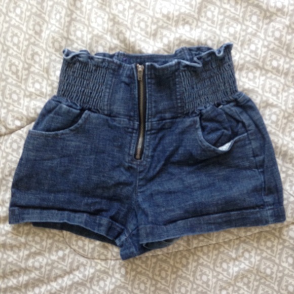 High waisted jean shorts