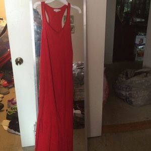 Red maxi dress