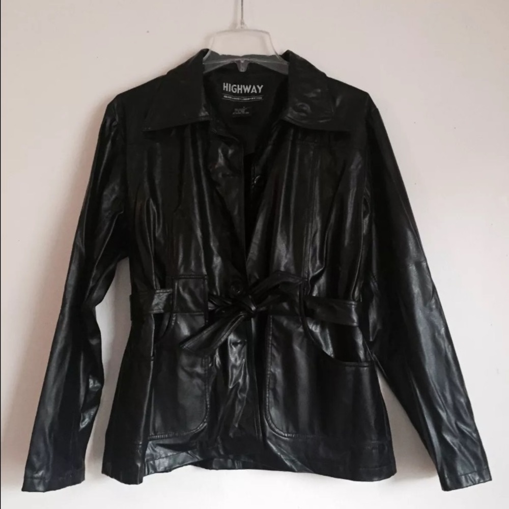 SOLD highway vegan leather black jacket