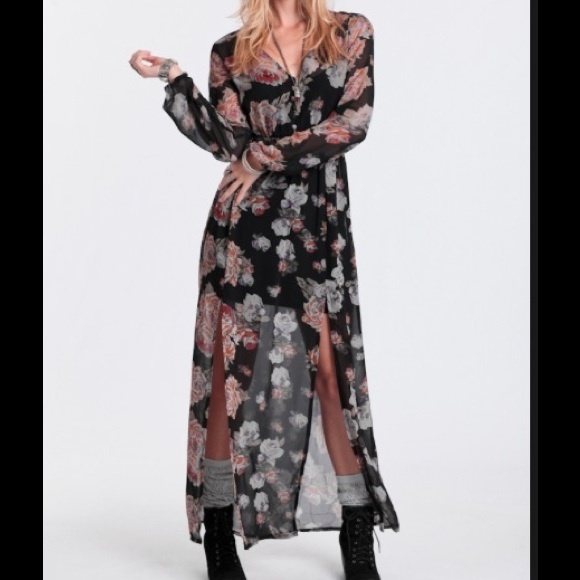 sheer flower dress