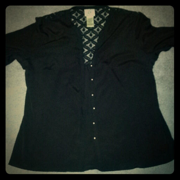 Black Sexy Sheer Shirt!!