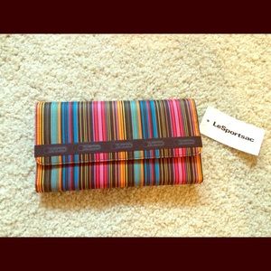 NWT multicolored striped LeSportsac wallet