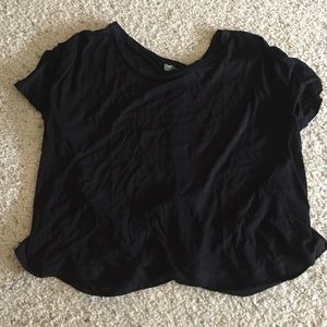 Black cut out back crop top