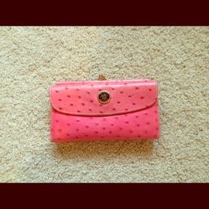 Pink ostrich Dooney & Bourke wallet