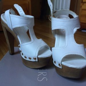 White Bakers Heels