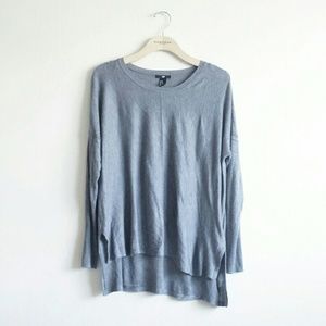 Light Grey Slit oversize Sweater