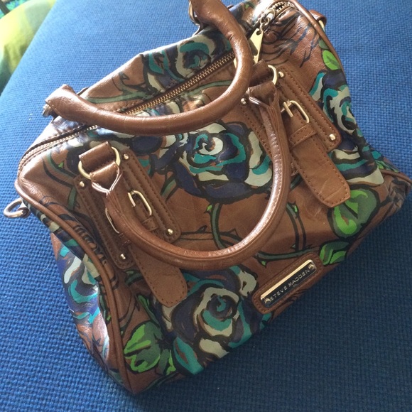 Steve Madden Tattoo flower purse bag, turquoise.