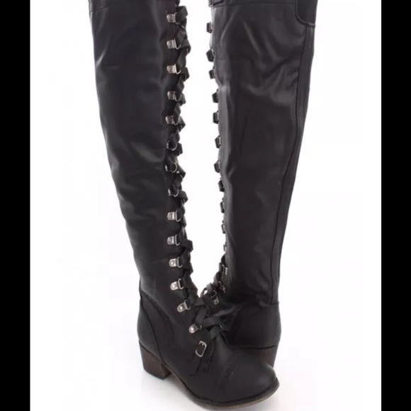 👢HOST PICK👢 Black knee high lace up riding boots - Picture 3 of 7
