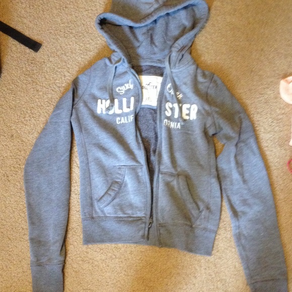 Gray Hollister Zip up Sweatshirt
