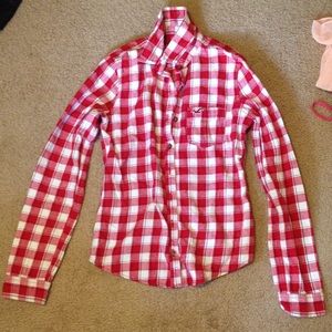 Red and white Hollister flannel