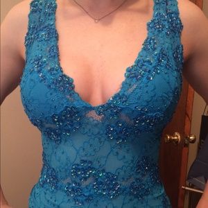 Blue beaded Guess by Marciano Top