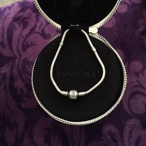 Authentic Pandora Clasp Bracelet Sz 6.4 925 ALE