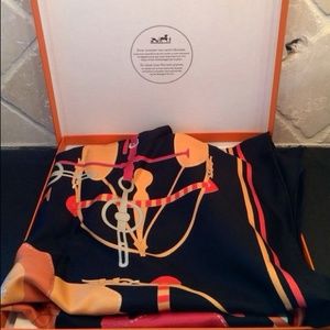 Authentic Hermes Scarf.  Beautiful design & box.