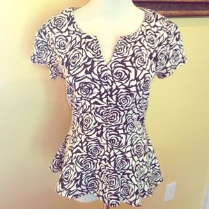 Black & White peplum top