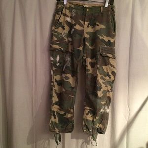 DaNang Woven Silk Cargo Pants