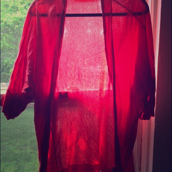 Long Orange Cardigan