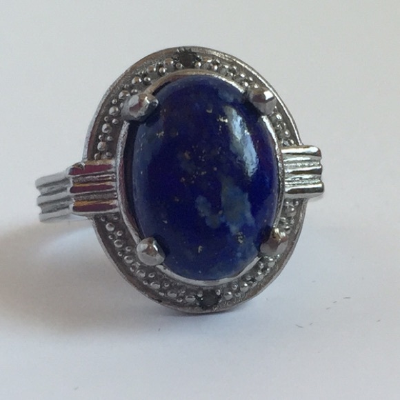 Lapis Lazuli & White Topaz Ring