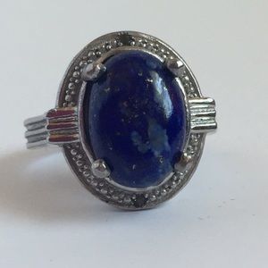 Lapis Lazuli & White Topaz Ring