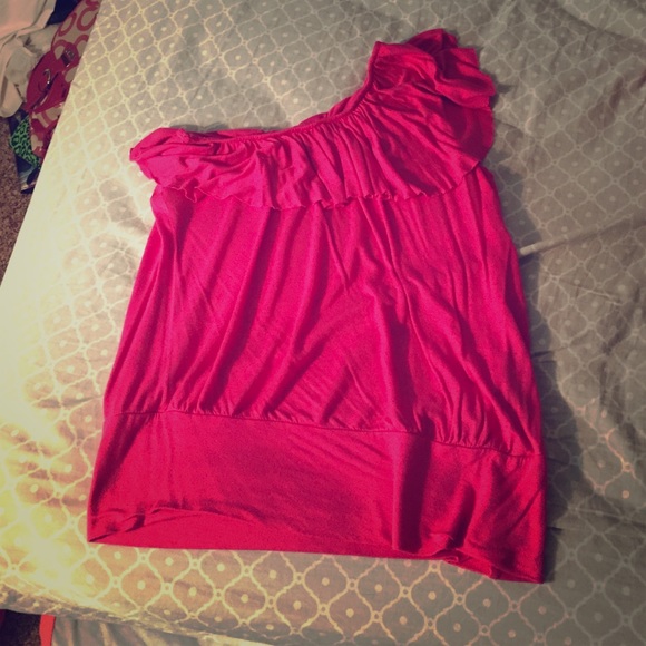 Pink one shoulder tank