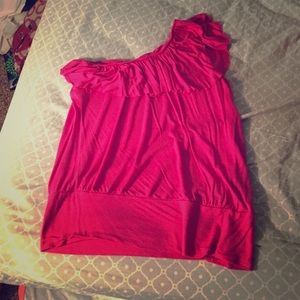 Pink one shoulder tank