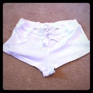 White lounge shorts