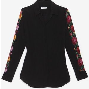 Equipment Tops - Equipment silk blouse with floral sleeves Equipment Tops - Equipment silk blouse with floral sleeves