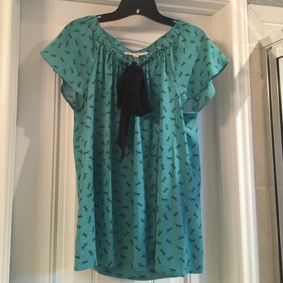 Beautiful teal babydoll Ann Taylor loft top.