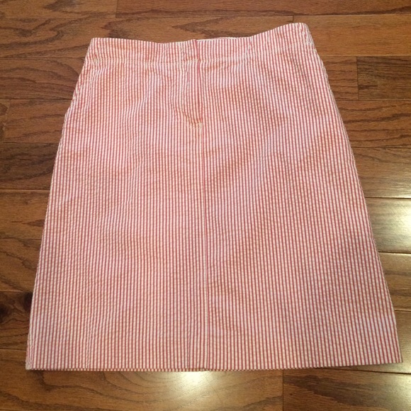 Pink & white JCrew seersucker skirt