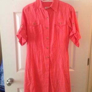 Coral T-Shirt Dress