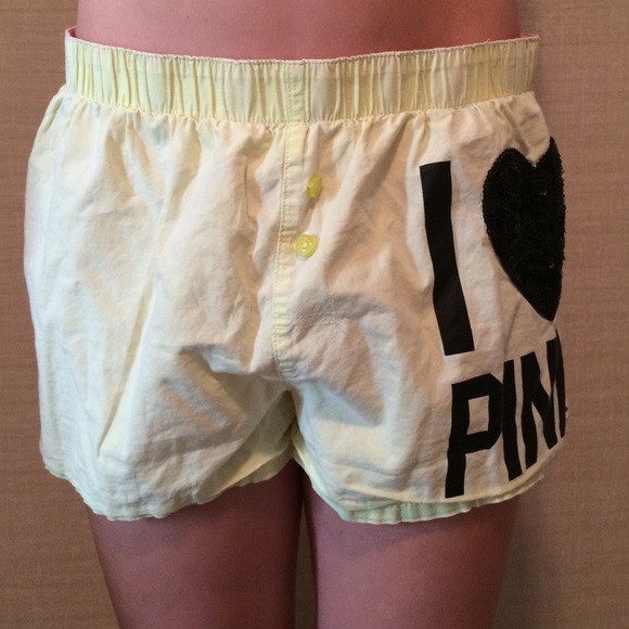 Pink boxer pajama shorts