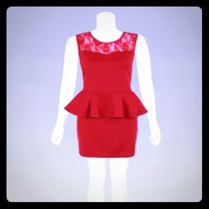 Burgundy bodycon peplum dress