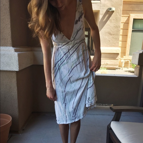 Anthropologie deep v cotton dress