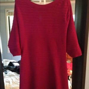 Mauve tunic / knit dress, 3/4 sleeves