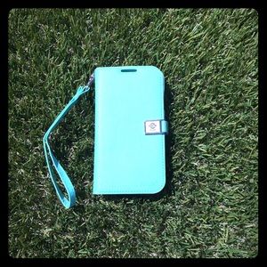 Teal Galaxy S4 wallet case