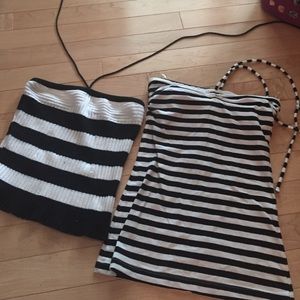 Two striped halter tops