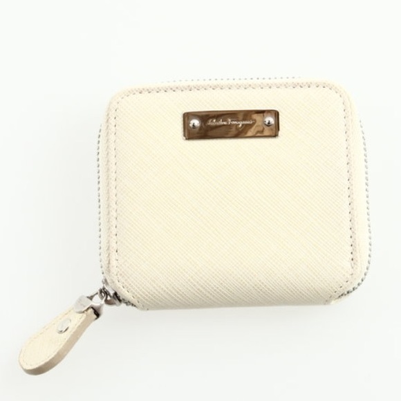 New Ferragamo Embossed Leather Coin Purse