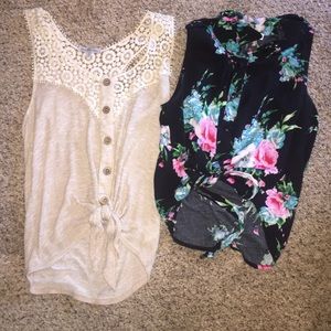 Two cropped tank tops