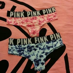 2 pink logo panties
