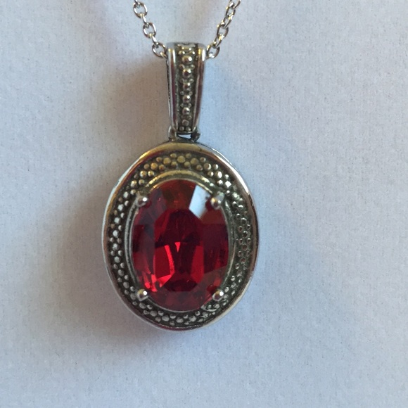 Red Swarovski Crystal Pendant