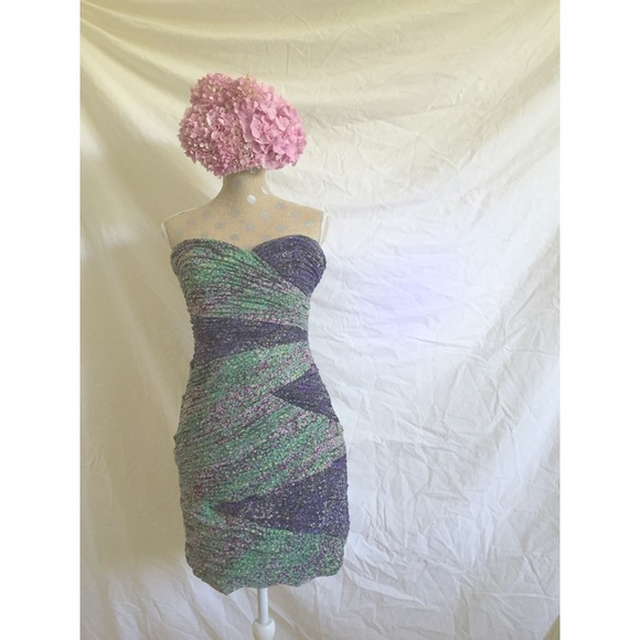 BCBG Paneled Printed Dress