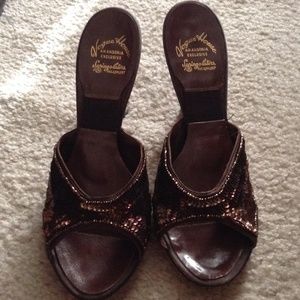 Vintage Sequin and Beaded Slip On Shoe