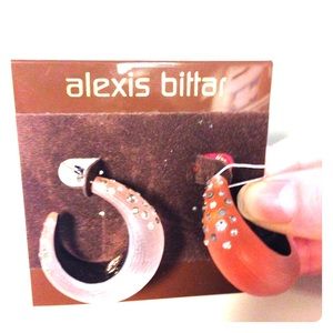 Alexis Bittar Orange Lucite Diamond Dust earrings