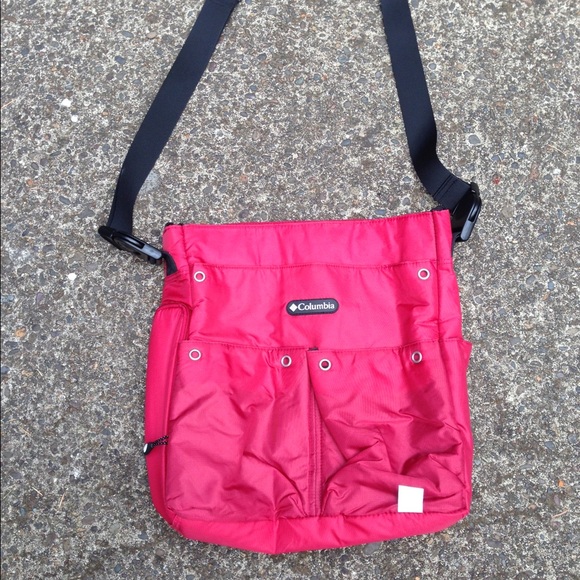 Columbia red diaper bag