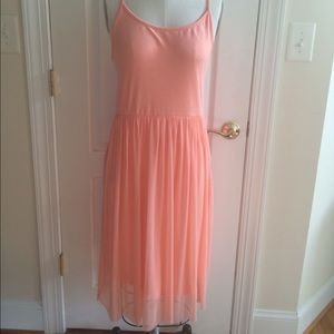 Gorgeous cotton and gauze layered midi dress!