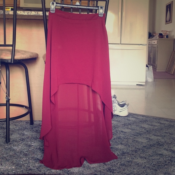 High-low Forever 21 Maroon Skirt