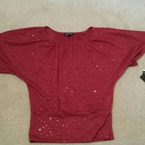 Red with sparkles Top A.Byer with TAGS