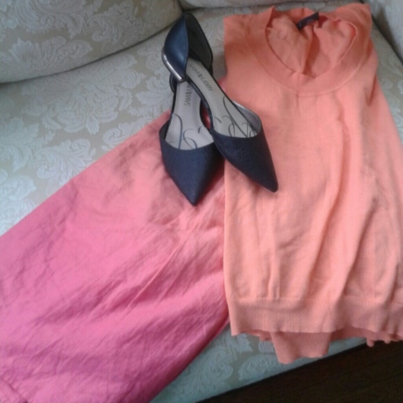 St. John's Bay Ombre Pleated Skirt *Coral/Salmon*