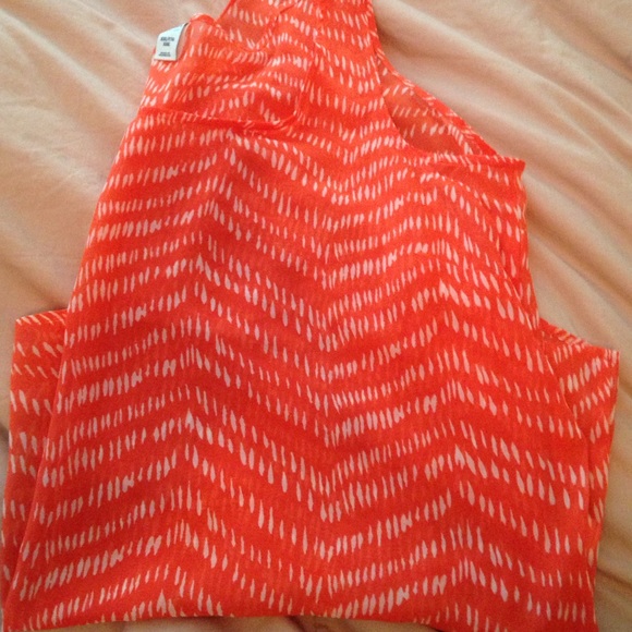 Orange chiffon tank top